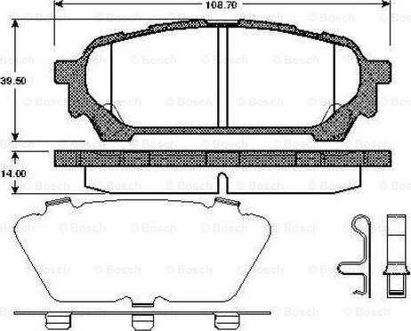 BOSCH 0 986 TB2 967 - Тормозные колодки, дисковые, комплект autospares.lv