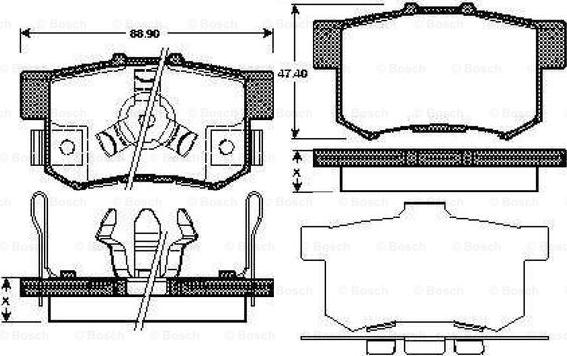 BOSCH 0 986 TB2 985 - Тормозные колодки, дисковые, комплект autospares.lv