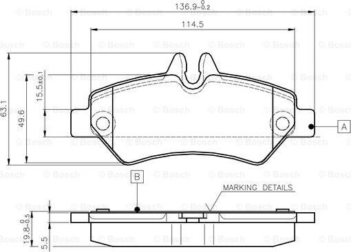 BOSCH 0 986 TB2 981 - Тормозные колодки, дисковые, комплект autospares.lv