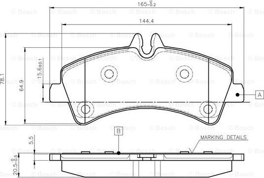 BOSCH 0 986 TB2 982 - Тормозные колодки, дисковые, комплект autospares.lv