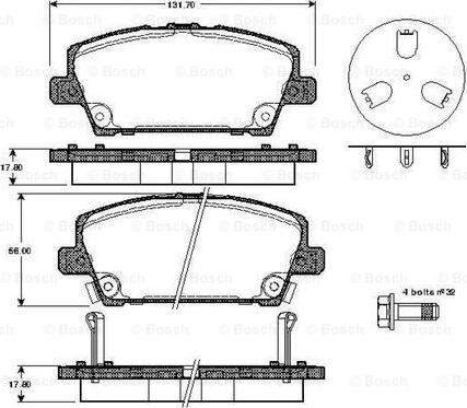 BOSCH 0 986 TB2 934 - Тормозные колодки, дисковые, комплект autospares.lv