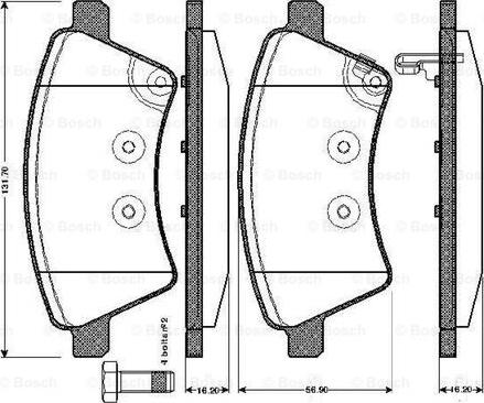 BOSCH 0 986 TB2 936 - Тормозные колодки, дисковые, комплект autospares.lv