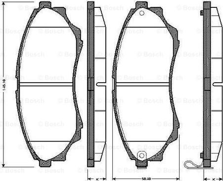 BOSCH 0 986 TB2 925 - Тормозные колодки, дисковые, комплект autospares.lv