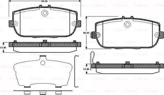 BOSCH 0 986 TB2 970 - Тормозные колодки, дисковые, комплект autospares.lv