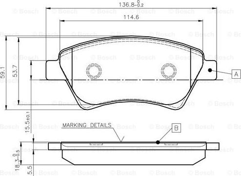 BOSCH 0 986 TB2 440 - Тормозные колодки, дисковые, комплект autospares.lv