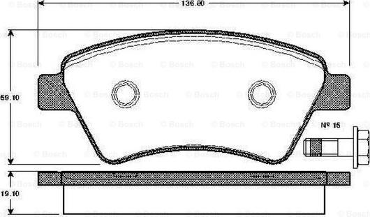 BOSCH 0 986 TB2 441 - Тормозные колодки, дисковые, комплект autospares.lv