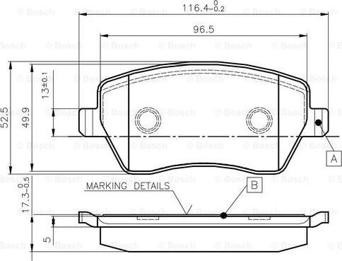 BOSCH 0 986 TB2 448 - Тормозные колодки, дисковые, комплект autospares.lv