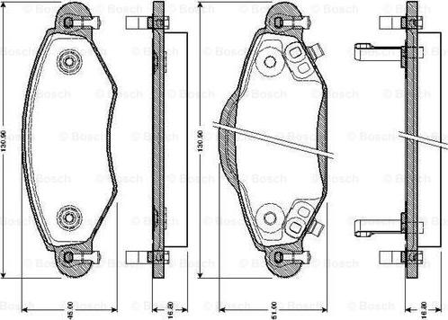 BOSCH 0 986 TB2 443 - Тормозные колодки, дисковые, комплект autospares.lv