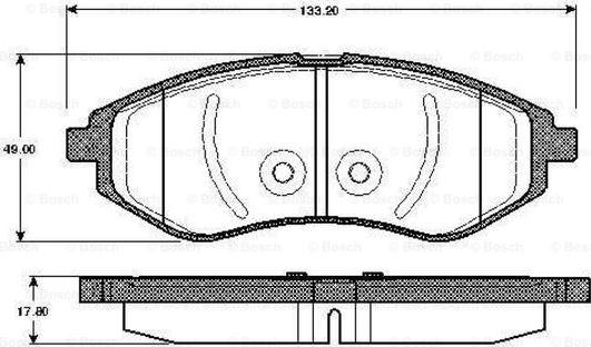 BOSCH 0 986 TB2 447 - Тормозные колодки, дисковые, комплект autospares.lv