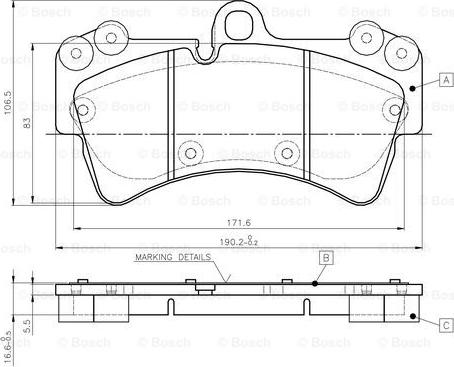 BOSCH 0 986 TB2 455 - Тормозные колодки, дисковые, комплект autospares.lv