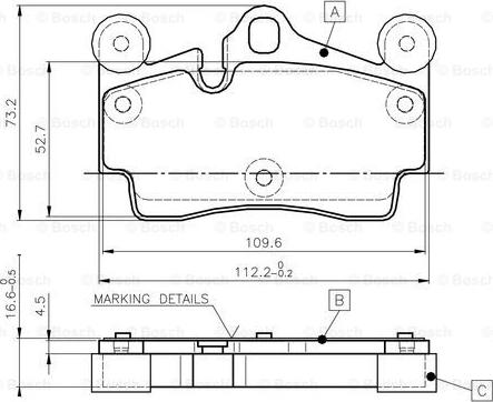 BOSCH 0 986 TB2 456 - Тормозные колодки, дисковые, комплект autospares.lv