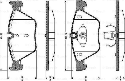 BOSCH 0 986 TB2 466 - Тормозные колодки, дисковые, комплект autospares.lv