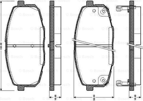 BOSCH 0 986 TB2 460 - Тормозные колодки, дисковые, комплект autospares.lv