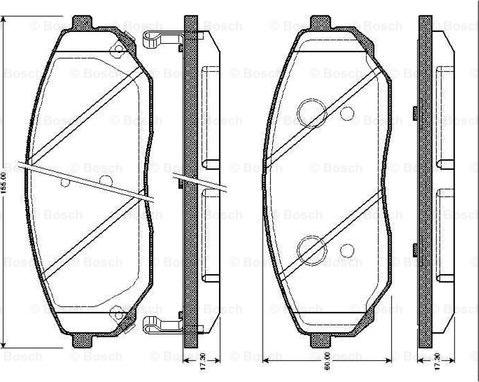 BOSCH 0 986 TB2 461 - Тормозные колодки, дисковые, комплект autospares.lv