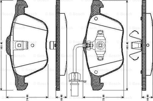 BOSCH 0 986 TB2 405 - Тормозные колодки, дисковые, комплект autospares.lv