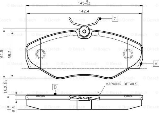 BOSCH 0 986 TB2 402 - Тормозные колодки, дисковые, комплект autospares.lv