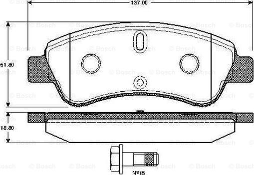 BOSCH 0 986 TB2 407 - Тормозные колодки, дисковые, комплект autospares.lv