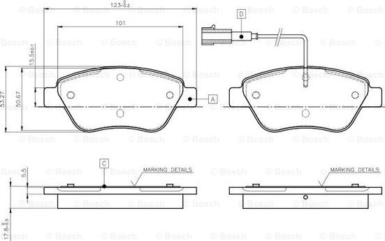 BOSCH 0 986 TB2 414 - Тормозные колодки, дисковые, комплект autospares.lv