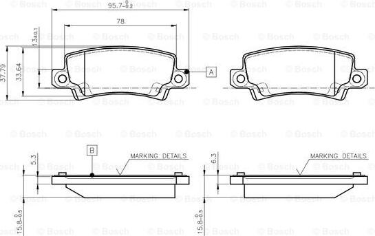 BOSCH 0 986 TB2 416 - Тормозные колодки, дисковые, комплект autospares.lv