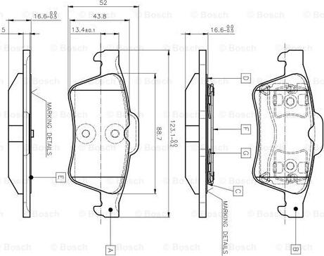 BOSCH 0 986 TB2 410 - Тормозные колодки, дисковые, комплект autospares.lv