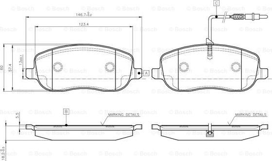 BOSCH 0 986 TB2 418 - Тормозные колодки, дисковые, комплект autospares.lv