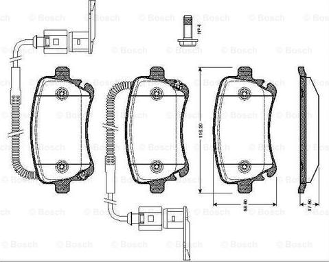 BOSCH 0 986 TB2 425 - Тормозные колодки, дисковые, комплект autospares.lv