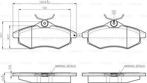 BOSCH 0 986 TB2 420 - Тормозные колодки, дисковые, комплект autospares.lv