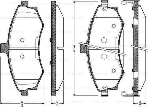 BOSCH 0 986 TB2 423 - Тормозные колодки, дисковые, комплект autospares.lv