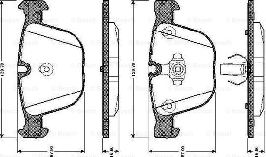 BOSCH 0 986 TB2 422 - Тормозные колодки, дисковые, комплект autospares.lv