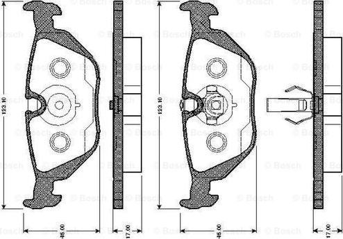 BOSCH 0 986 TB2 595 - Тормозные колодки, дисковые, комплект autospares.lv