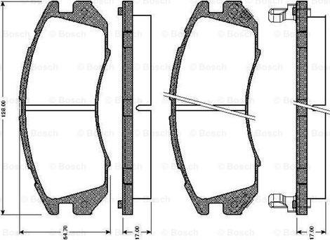 BOSCH 0 986 TB2 548 - Тормозные колодки, дисковые, комплект autospares.lv