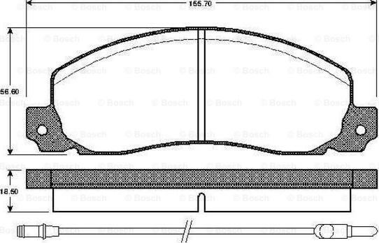 BOSCH 0 986 TB2 554 - Тормозные колодки, дисковые, комплект autospares.lv