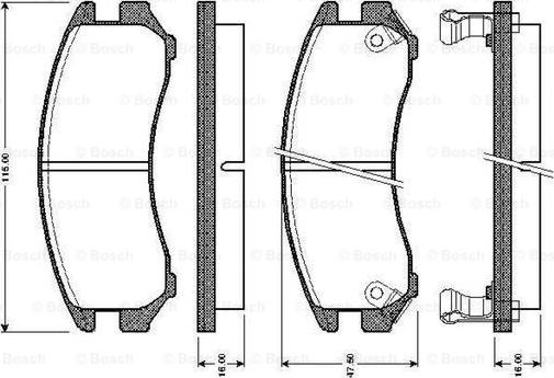 BOSCH 0 986 TB2 566 - Тормозные колодки, дисковые, комплект autospares.lv