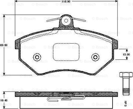 BOSCH 0 986 TB2 505 - Тормозные колодки, дисковые, комплект autospares.lv