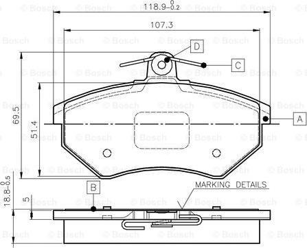 BOSCH 0 986 TB2 506 - Тормозные колодки, дисковые, комплект autospares.lv