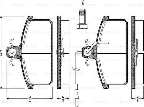 BOSCH 0 986 TB2 501 - Тормозные колодки, дисковые, комплект autospares.lv