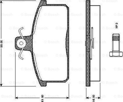 BOSCH 0 986 TB2 502 - Тормозные колодки, дисковые, комплект autospares.lv