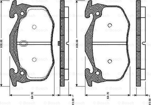 BOSCH 0 986 TB2 518 - Тормозные колодки, дисковые, комплект autospares.lv