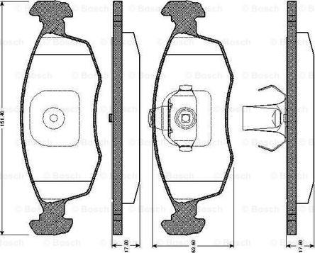 BOSCH 0 986 TB2 539 - Тормозные колодки, дисковые, комплект autospares.lv