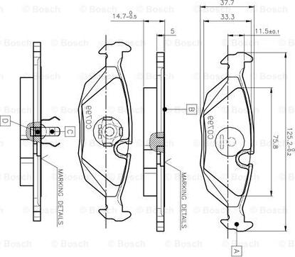 BOSCH 0 986 TB2 532 - Тормозные колодки, дисковые, комплект autospares.lv