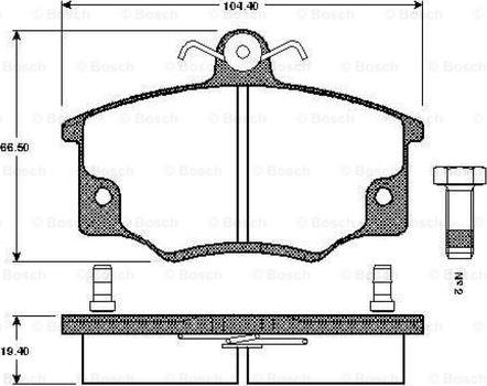 BOSCH 0 986 TB2 525 - Тормозные колодки, дисковые, комплект autospares.lv