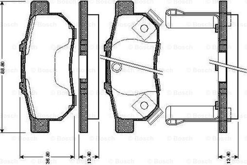 BOSCH 0 986 TB2 573 - Тормозные колодки, дисковые, комплект autospares.lv