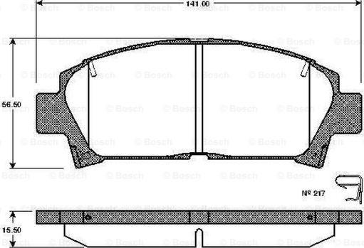 BOSCH 0 986 TB2 690 - Тормозные колодки, дисковые, комплект autospares.lv