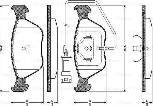 BOSCH 0 986 TB2 697 - Тормозные колодки, дисковые, комплект autospares.lv