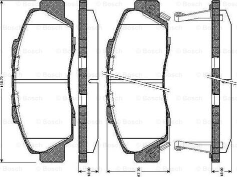 BOSCH 0 986 TB2 649 - Тормозные колодки, дисковые, комплект autospares.lv