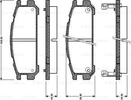 BOSCH 0 986 TB2 645 - Тормозные колодки, дисковые, комплект autospares.lv