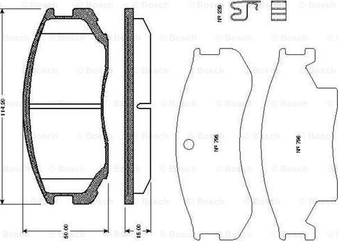 BOSCH 0 986 TB2 651 - Тормозные колодки, дисковые, комплект autospares.lv