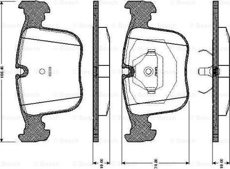 BOSCH 0 986 TB2 664 - Тормозные колодки, дисковые, комплект autospares.lv