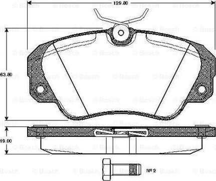 BOSCH 0 986 TB2 666 - Тормозные колодки, дисковые, комплект autospares.lv