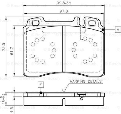 BOSCH 0 986 TB2 662 - Тормозные колодки, дисковые, комплект autospares.lv